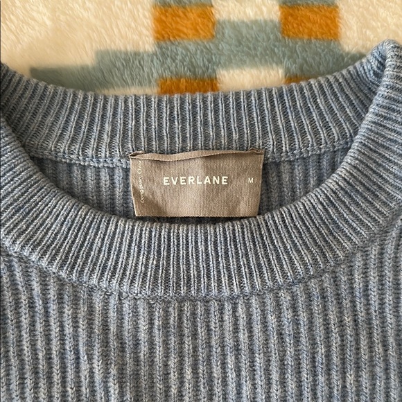 Everlane Cashmere Rib Round Crew, Medium, Blue - Picture 2 of 9